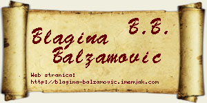 Blagina Balzamović vizit kartica
